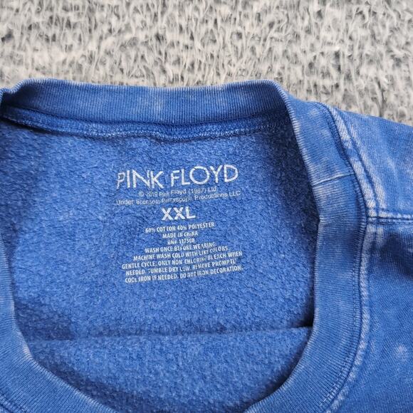 Pink Floyd Sweater Adult 2XL Blue Dark Side Of The Moon Crew Neck Pullover Rock - Picture 2 of 6